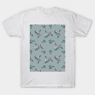 Pastel Green Floral design T-Shirt